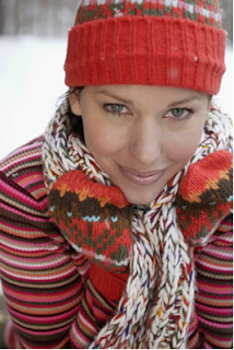 smiling girl in scarf